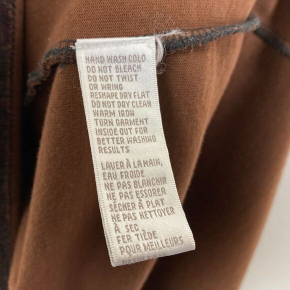 Vtg Jones New York Maxi Prairie Dress Size SP Petite Brown Soft Knit Cabincore - Picture 4 of 7